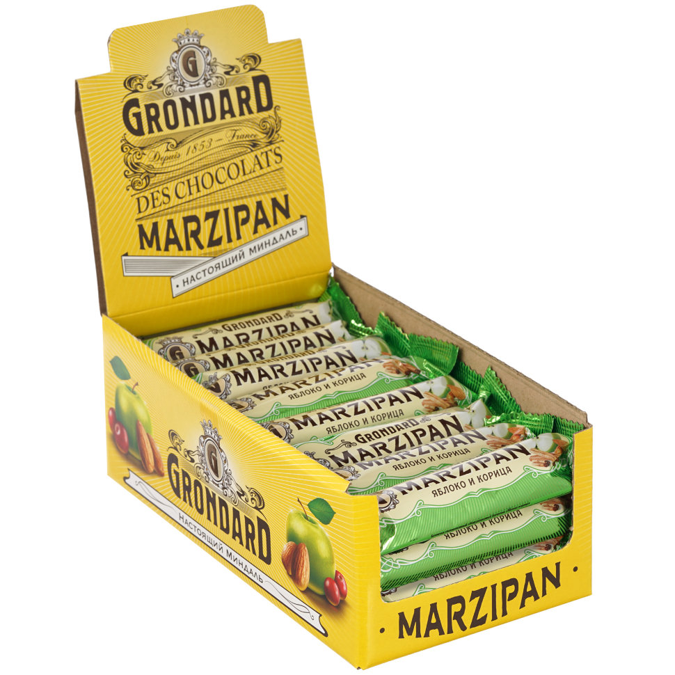  TM Grondard     (9388) Батончики глазированные Марципановые Яблоко-Корица, (24шт по 50г)     в Керчи