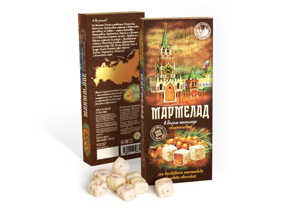 №2 Сладарт Мармелад Облепиховый в белом шоколаде МОСКВА, 150г в Керчи